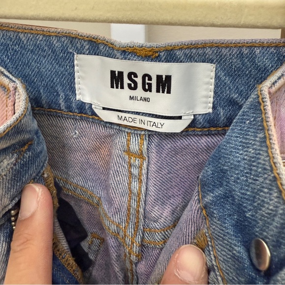 MSGM Lilac & Orange Denim Pants size IT 38/ us 0 - Picture 8 of 9